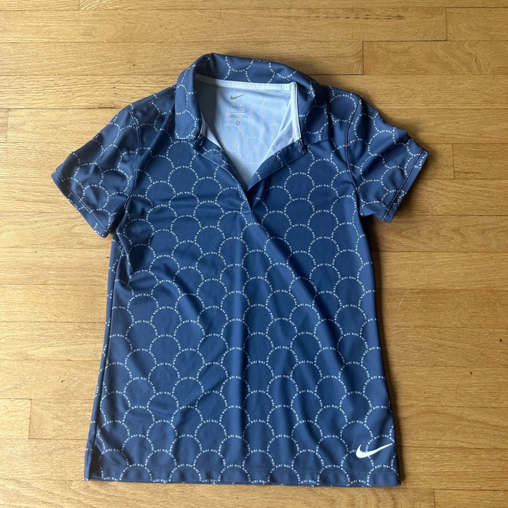 Nike Blue Patterned Golf Polo